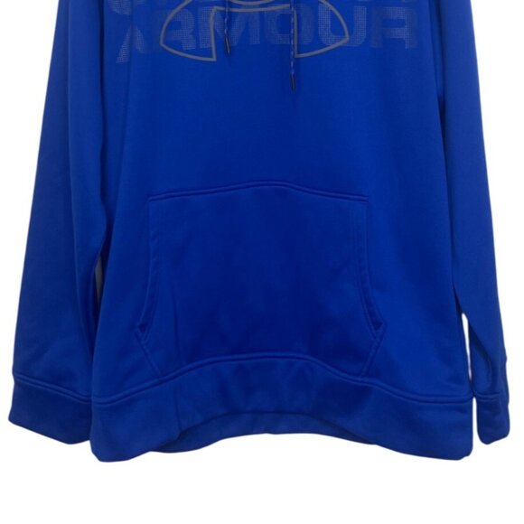 Under Armour ColdGear Hoodie Sweatshirt Mens Large Blue Fleece Lined - Picture 5 of 11